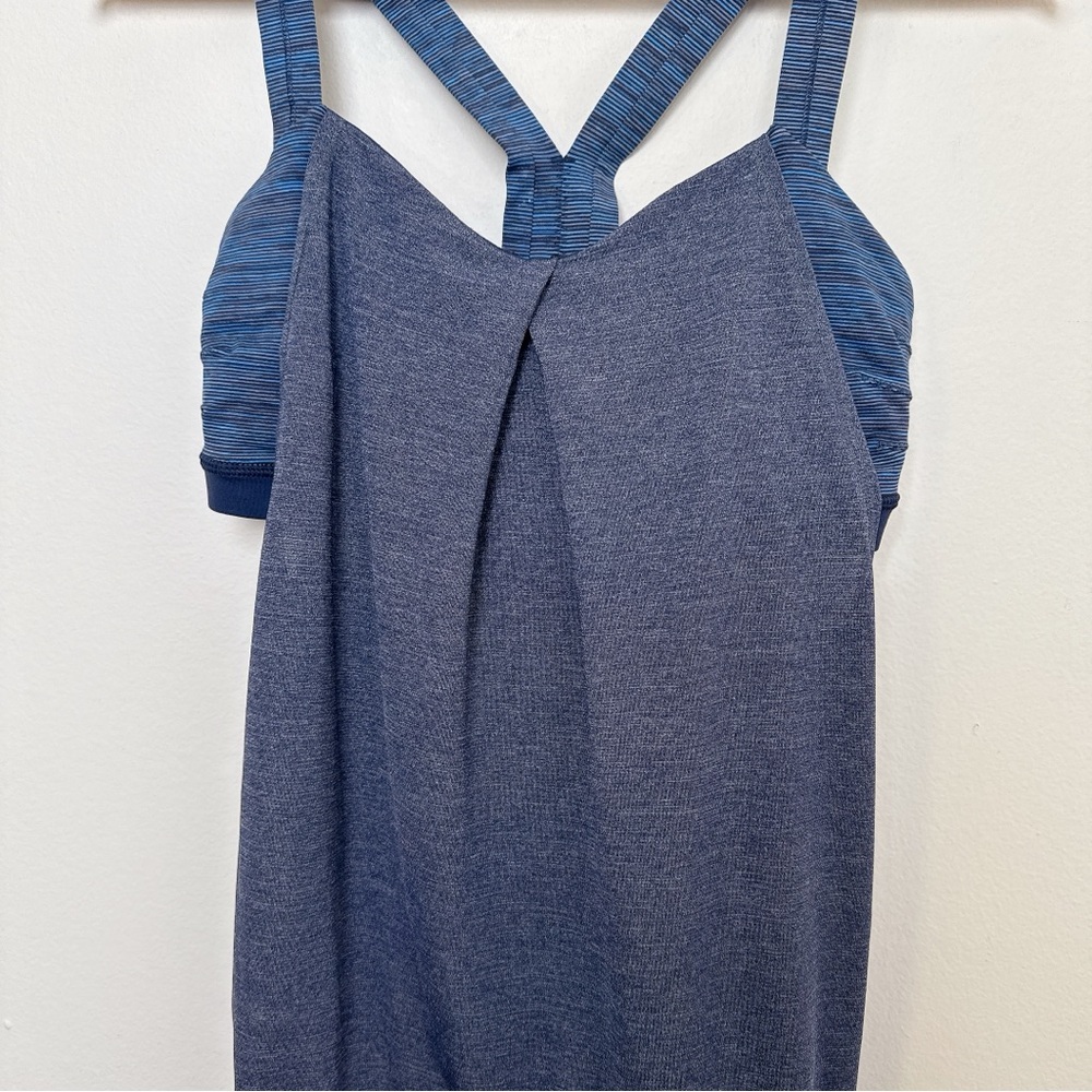 Lululemon Womens 6 Rest Less Tank Heathered Inkwell - Picture 8 of 13